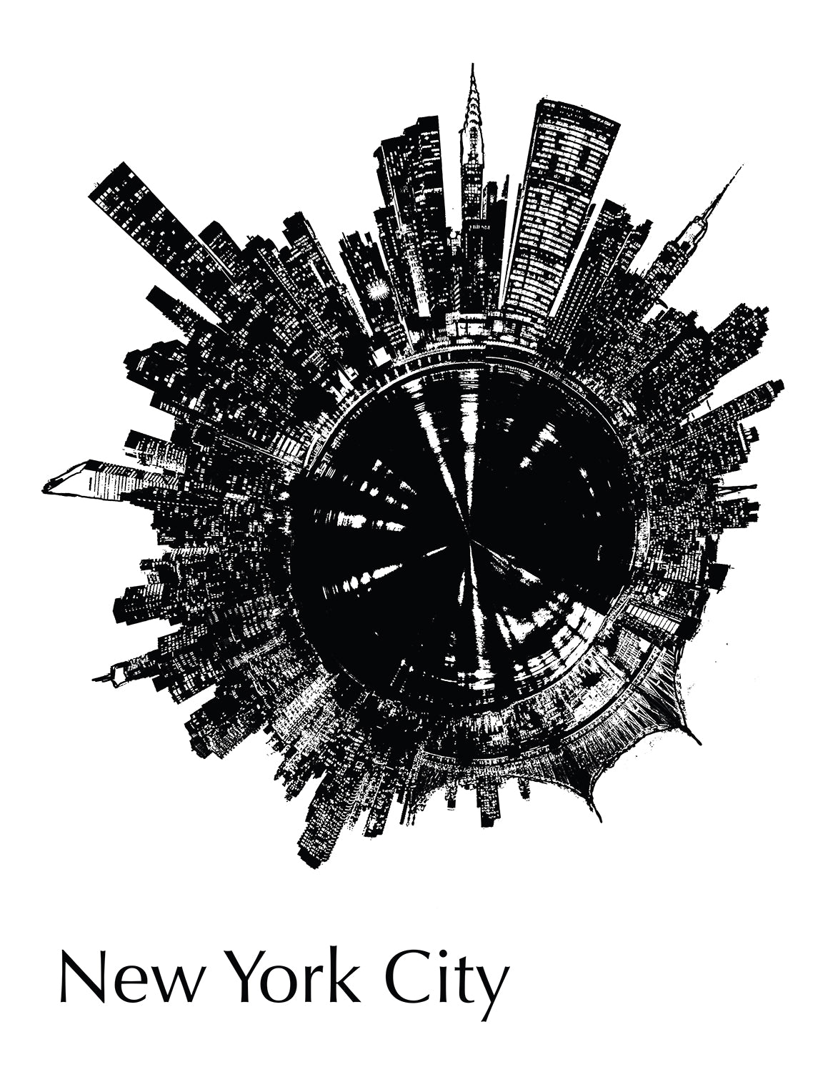 Custom Large City Skyline Bowl Made to Order