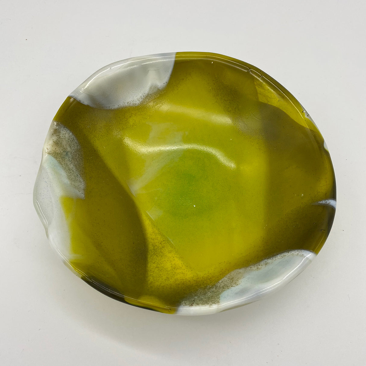 Little Bowl - One of a Kind, Chartreuse-Ivory