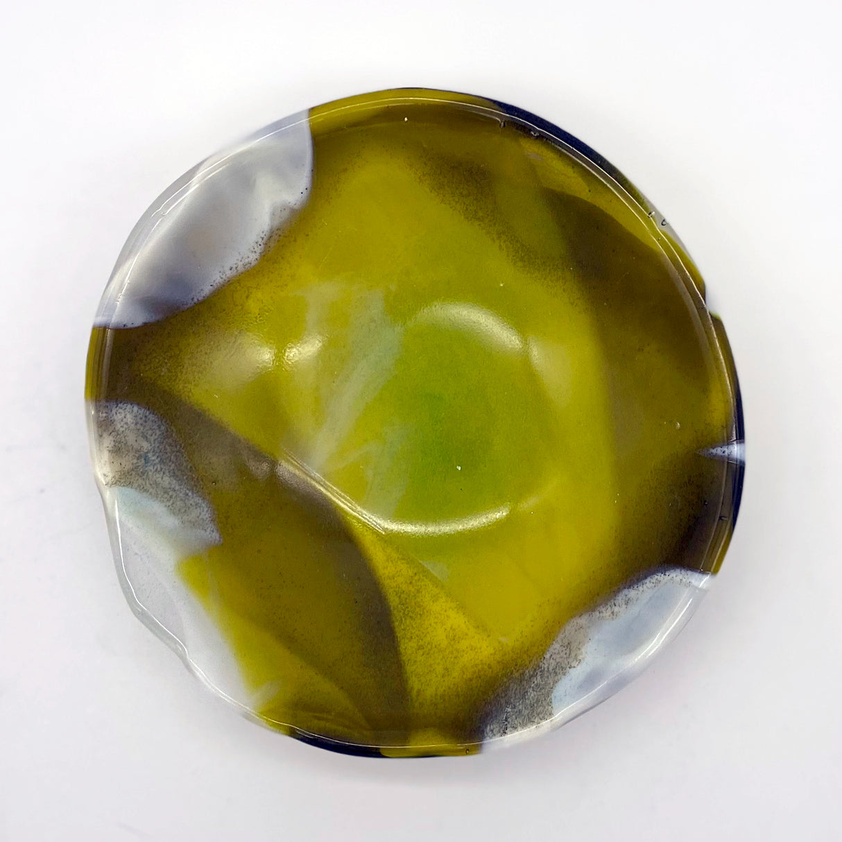 Little Bowl - One of a Kind, Chartreuse-Ivory