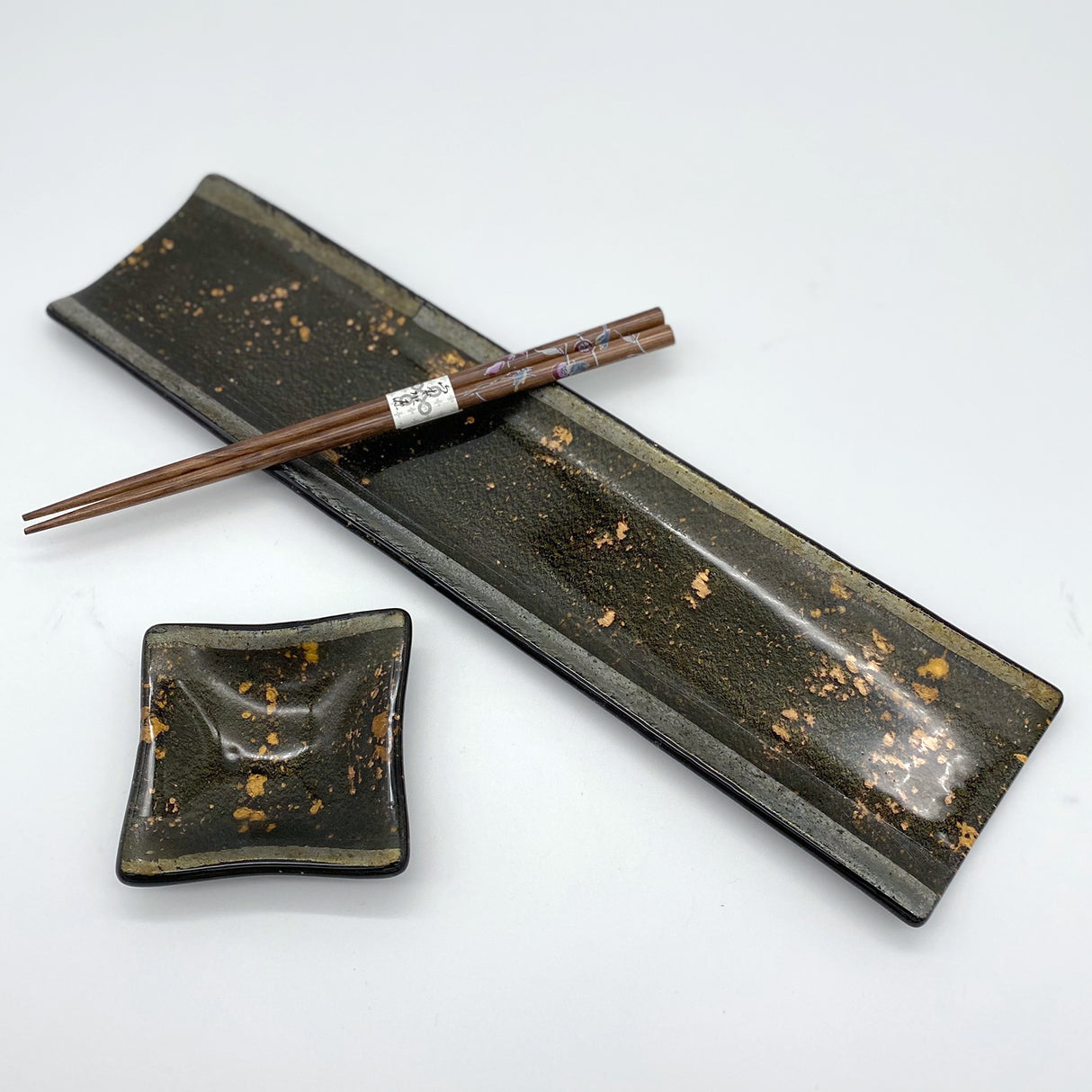 Sushi Platter - One of a Kind, Black Gold Iridized