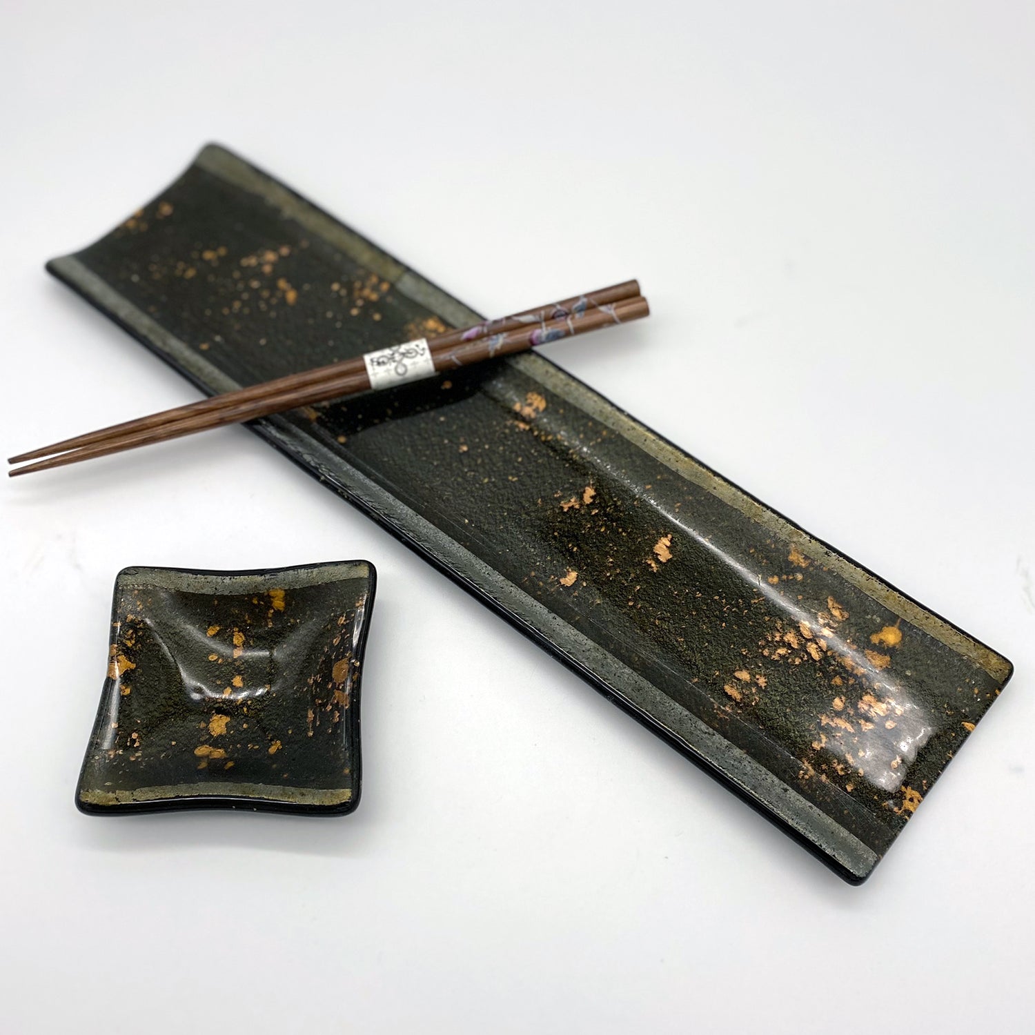 Sushi Platter - One of a Kind, Black Gold Iridized