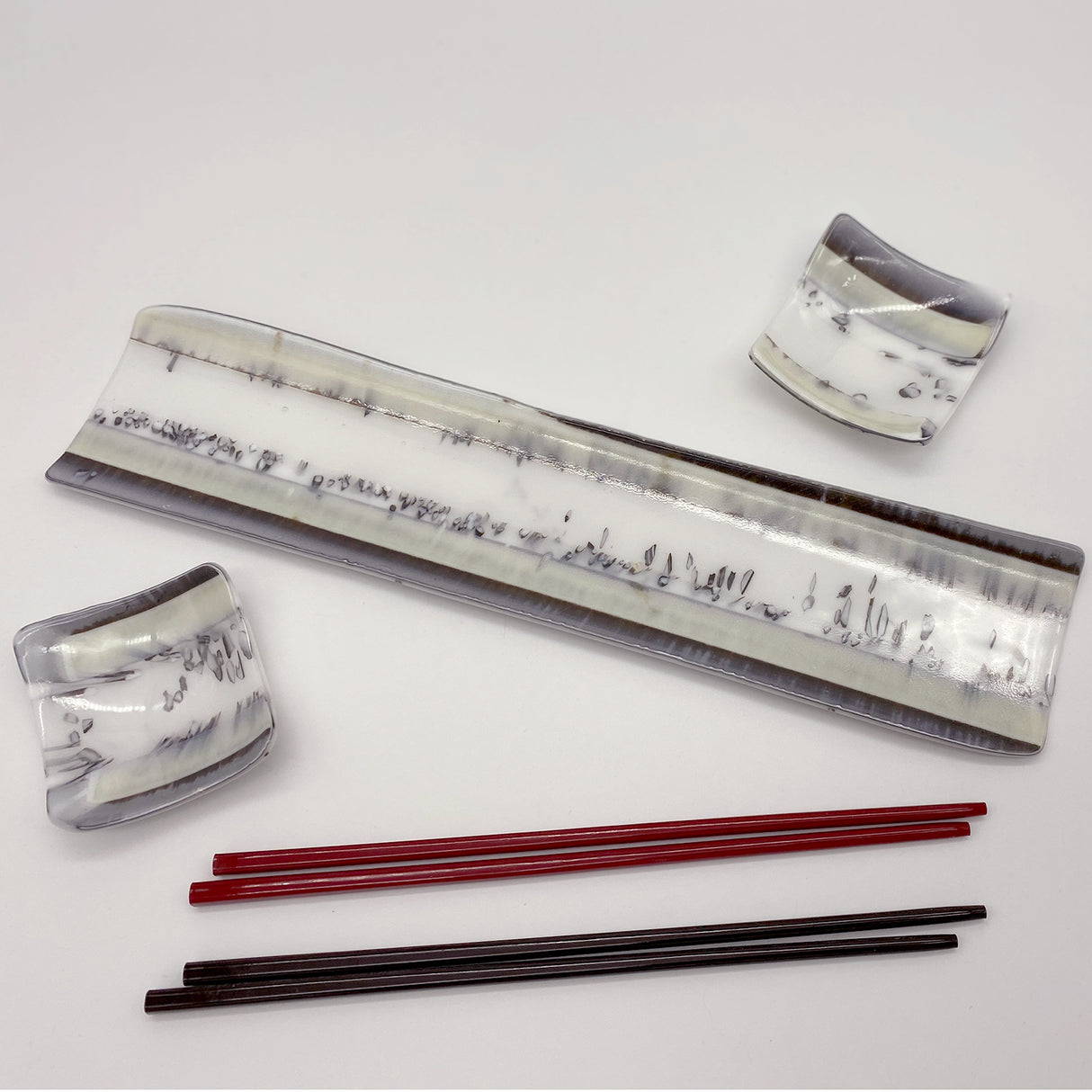 Sushi Platter - One of a Kind, White + Gray Reactive