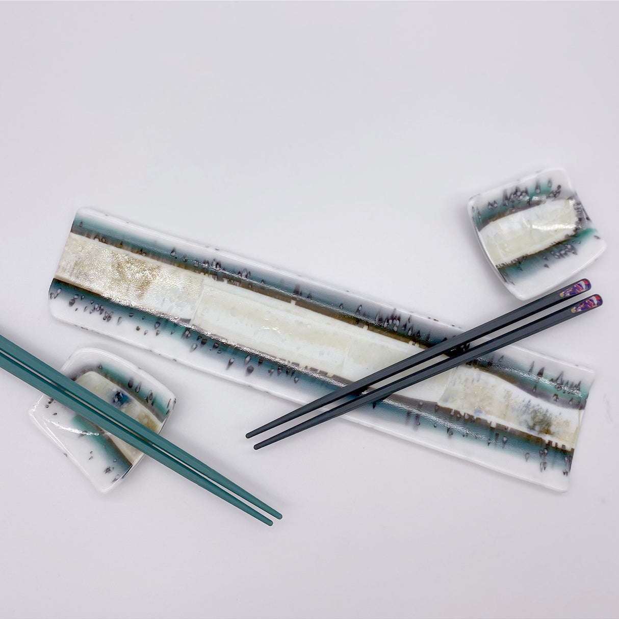 Sushi Platter - One of a Kind, White + Sea Blue Reactive