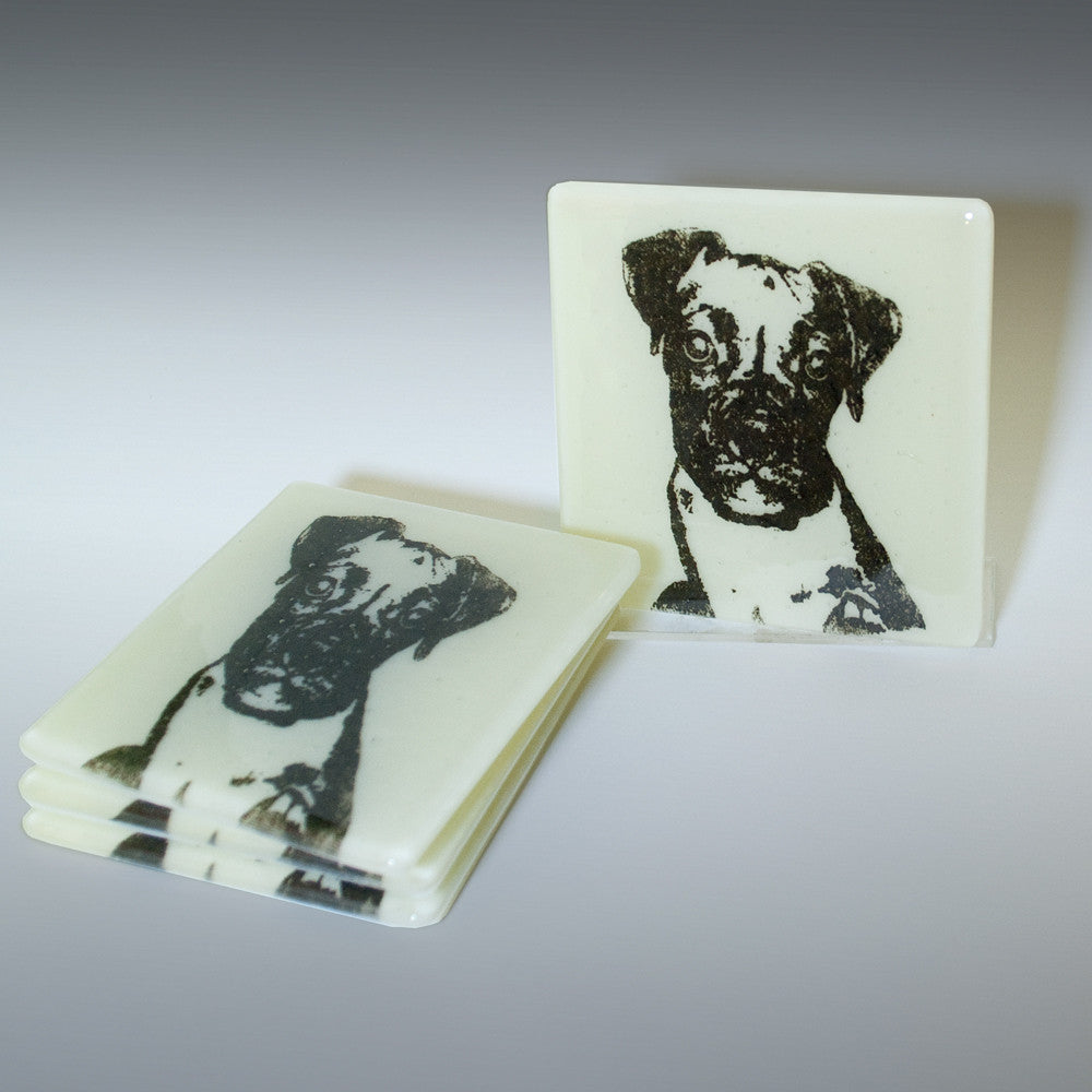 Custom Fused Glass 4" Coaster 4-pack (same design)