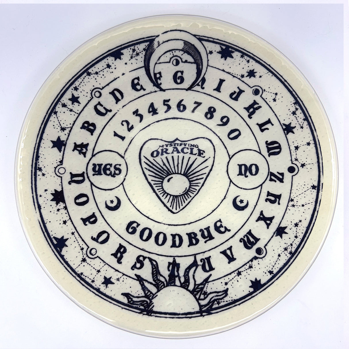 Witchy Ouija Board Fused Glass Large Round Serving Platter * Made to order
