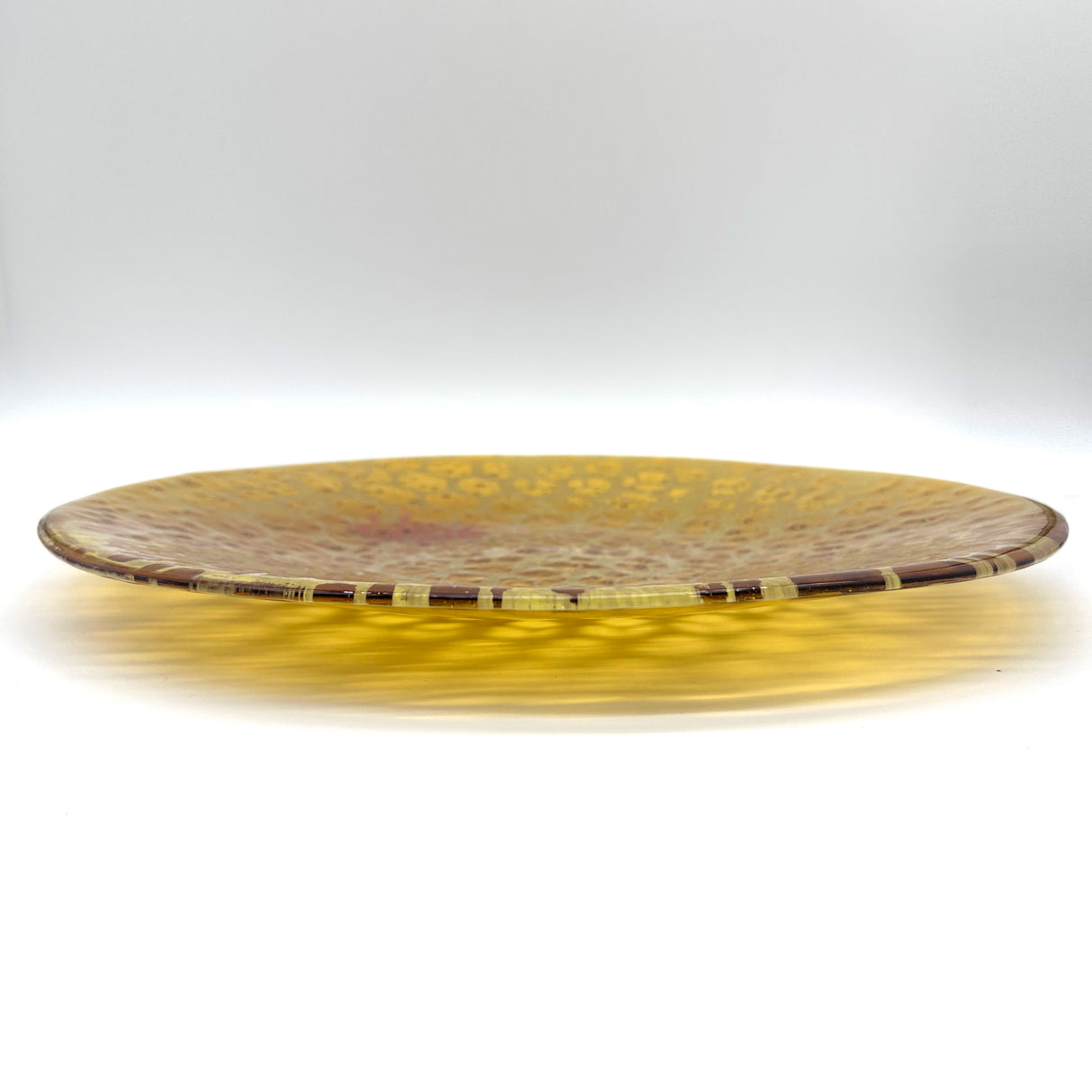 Honeybee Fused Glass Large Round Serving Platter * Made to order