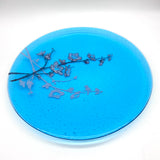 Cherry Blossom Fused Glass Large Round Serving Platter * Made to order