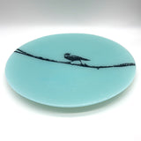 Crow Fused Glass Large Round Serving Platter * Made to order