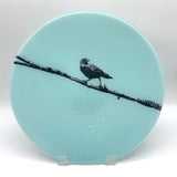 Crow Fused Glass Large Round Serving Platter * Made to order