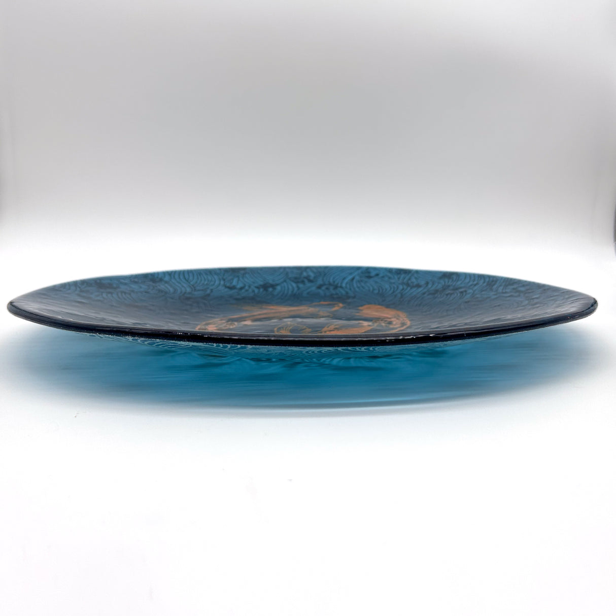 Koi Fused Glass Large Round Serving Platter * Made to order