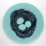 Bird's Nest Fused Glass Large Round Serving Platter * Made to order