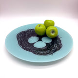 Bird's Nest Fused Glass Large Round Serving Platter * Made to order
