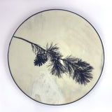 Pine Bough Fused Glass Large Round Serving Platter * Made to order