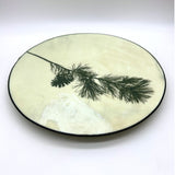 Pine Bough Fused Glass Large Round Serving Platter * Made to order