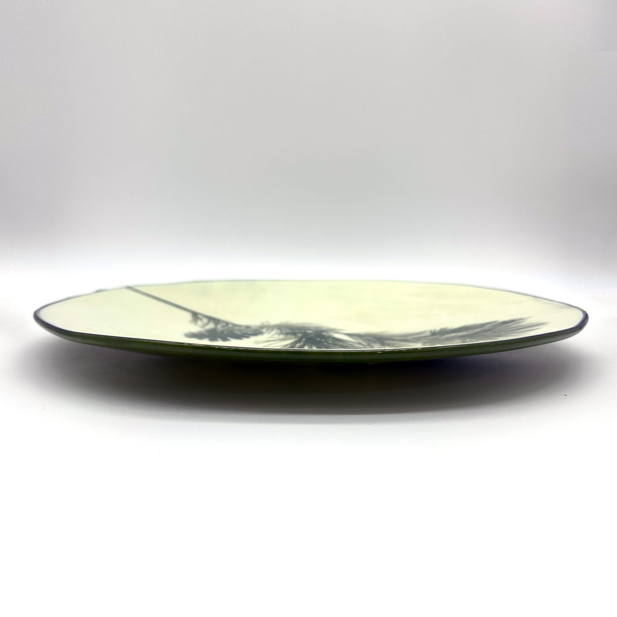 Pine Bough Fused Glass Large Round Serving Platter * Made to order
