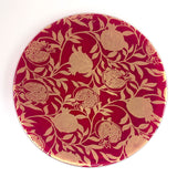 Pomegranate Fused Glass Large Round Serving Platter * Made to order
