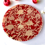 Pomegranate Fused Glass Large Round Serving Platter * Made to order