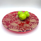 Pomegranate Fused Glass Large Round Serving Platter * Made to order