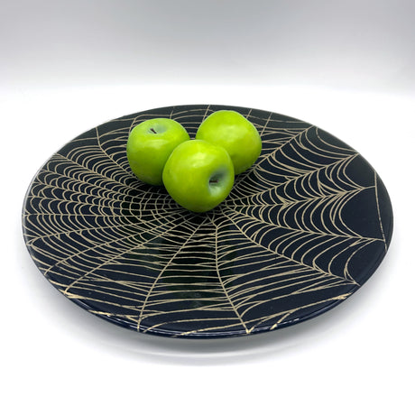Mystical Web Fused Glass Large Round Serving Platter * Made to order