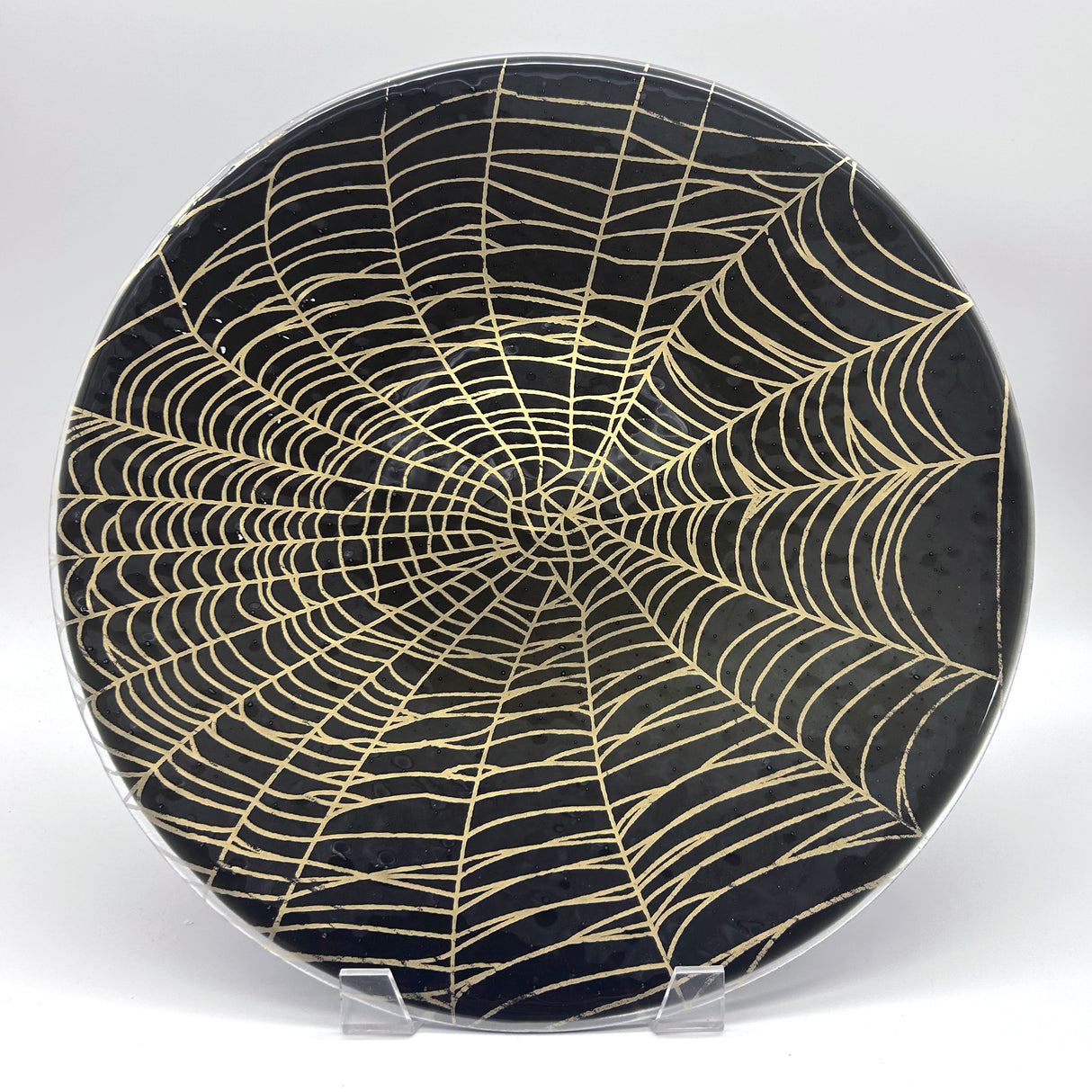Mystical Web Fused Glass Large Round Serving Platter * Made to order