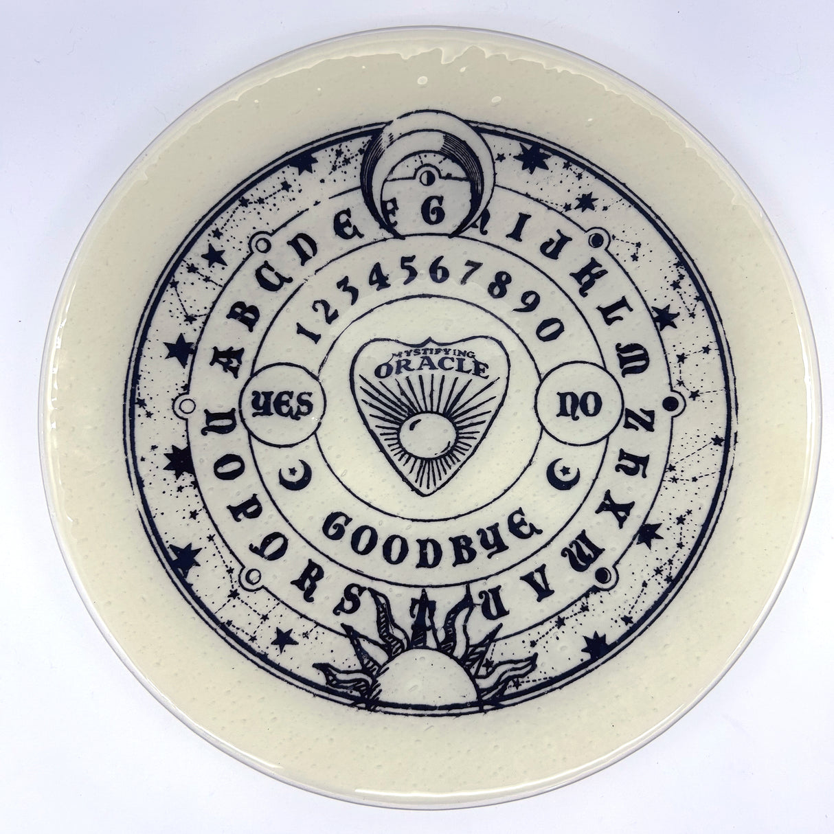 Witchy Ouija Board Fused Glass Large Round Serving Platter * Made to order