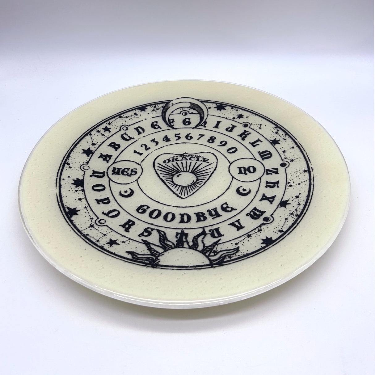Witchy Ouija Board Fused Glass Large Round Serving Platter * Made to order