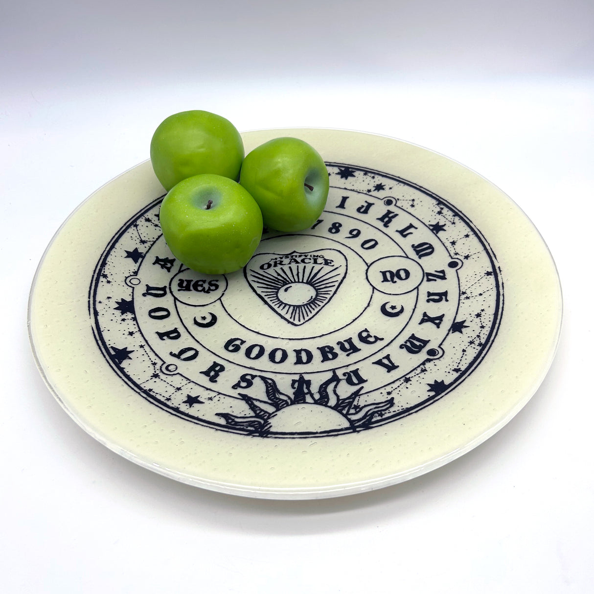Witchy Ouija Board Fused Glass Large Round Serving Platter * Made to order