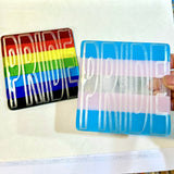 PRIDE Fused Glass Coaster - Rainbow or Transgender Pride Flag