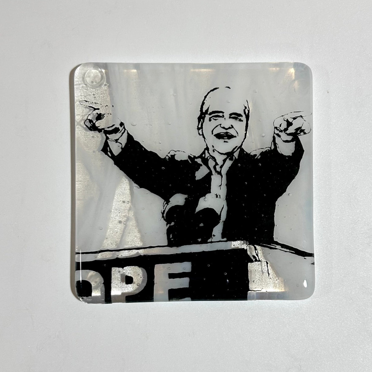 Tim Walz Fused Glass Single Coaster