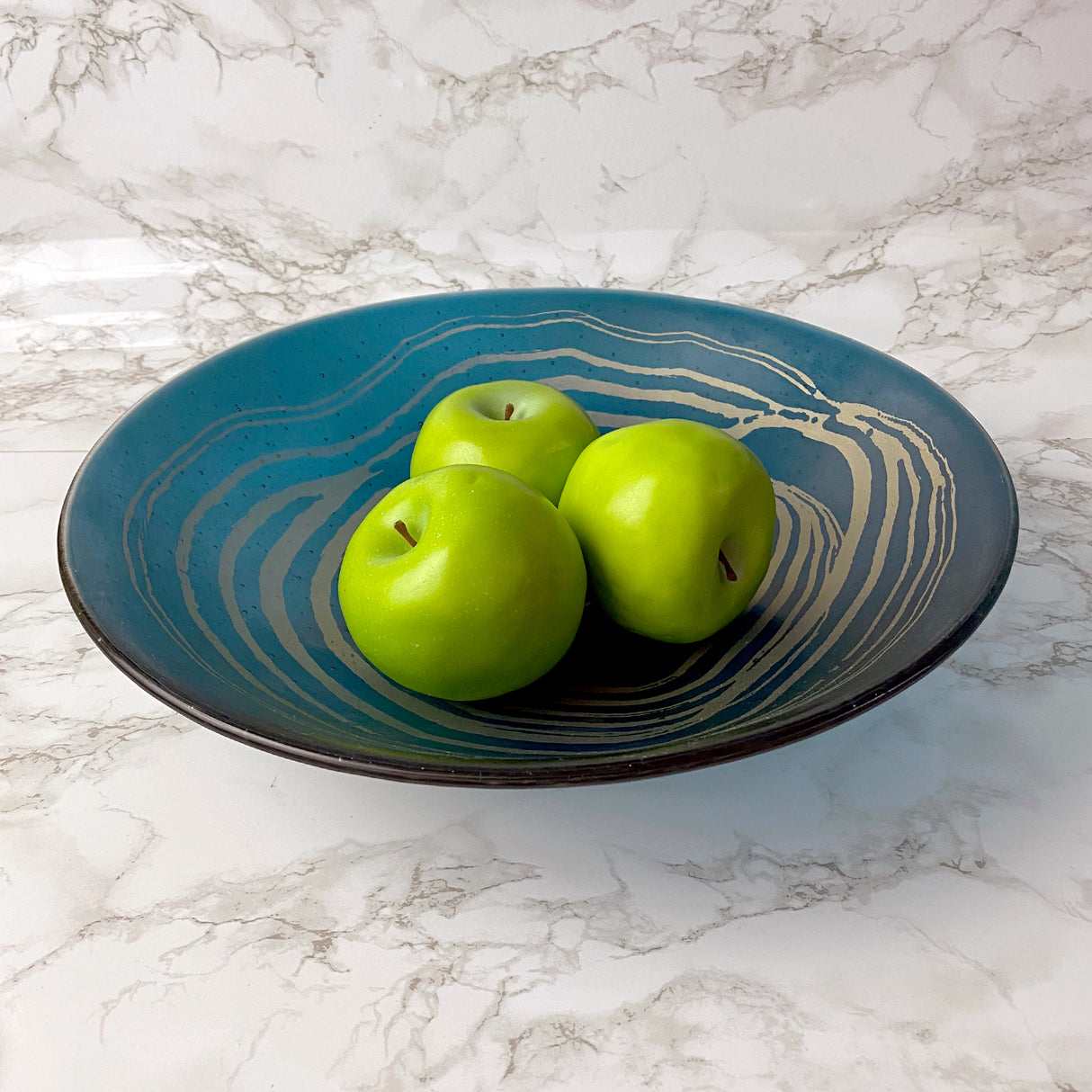 Agate Fused Glass Large 13" Serving Bowl