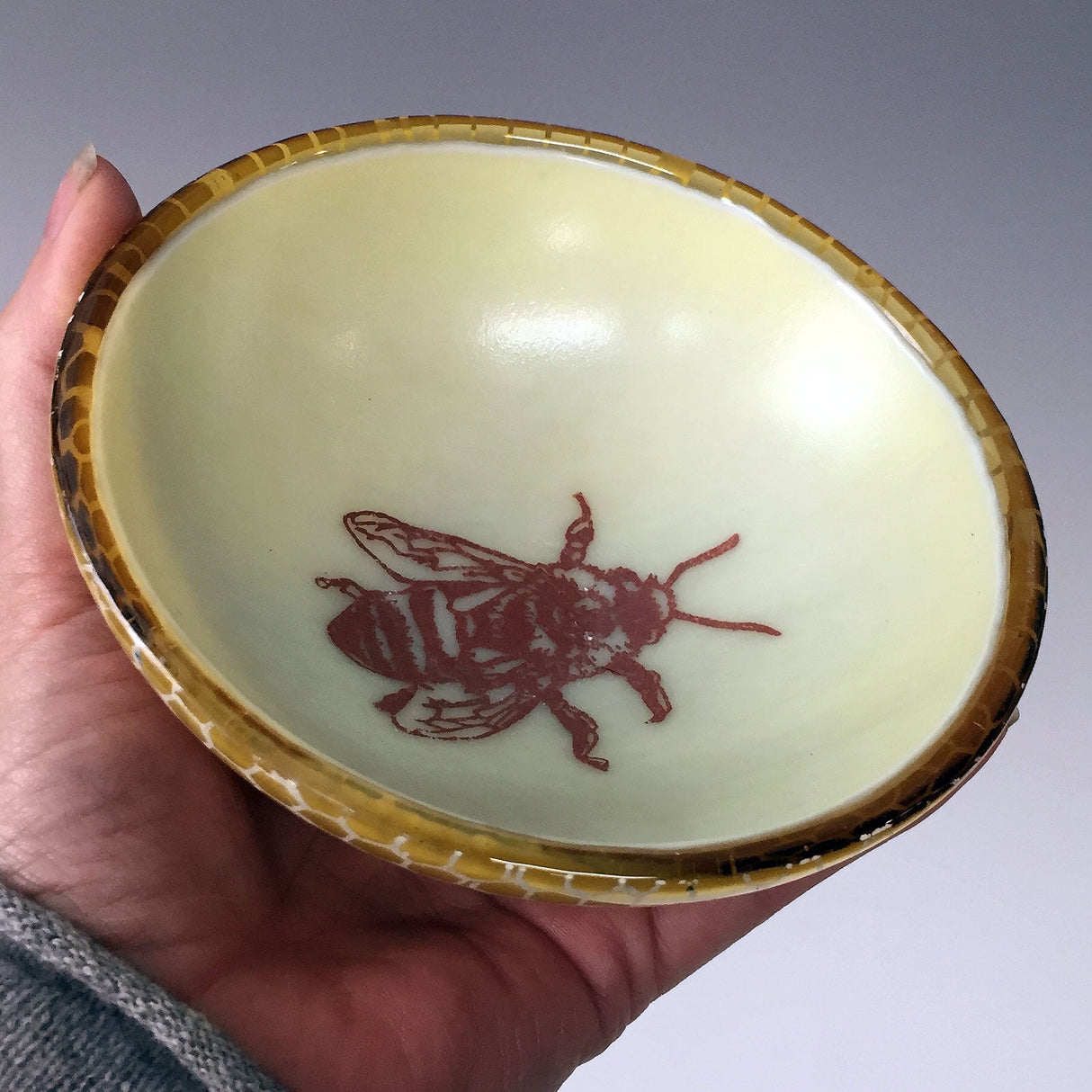 Honeybee Fused Glass 5" Small Bowl
