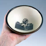 Vintage Camera Fused Glass 5" Small Bowl
