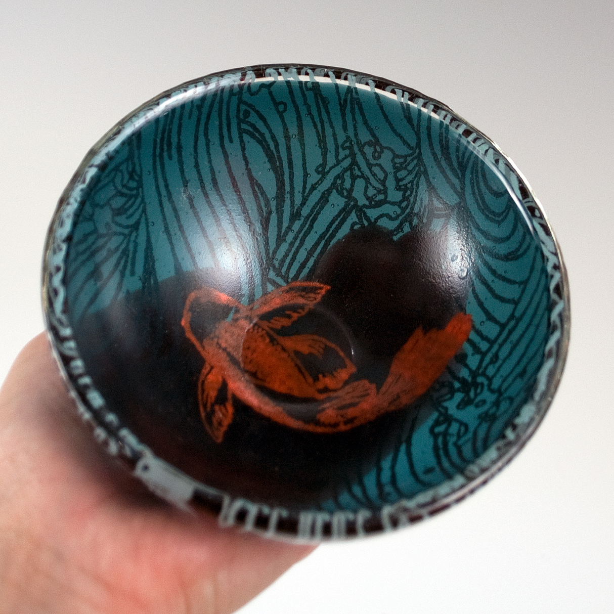 Koi Fused Glass 5" Small Bowl