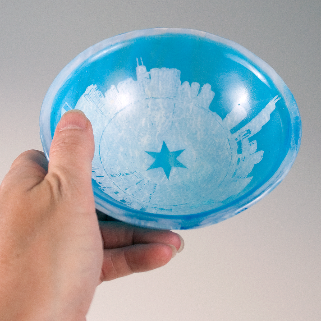 Chicago Skyline Fused Glass 5" Small Bowl