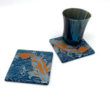 Koi Fused Glass 4" Coaster 2-pack