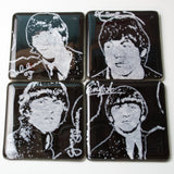 Beatles Fused Glass 4" Coaster 4-pack
