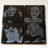 Divas Fused Glass 4" Coaster  4-pack