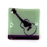 Acoustic Guitar 4.5" Handmade Fused Glass Catch-all Dish