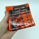 Baltimore Camden Yards 4.5" Handmade Fused Glass Catch-all Dish
