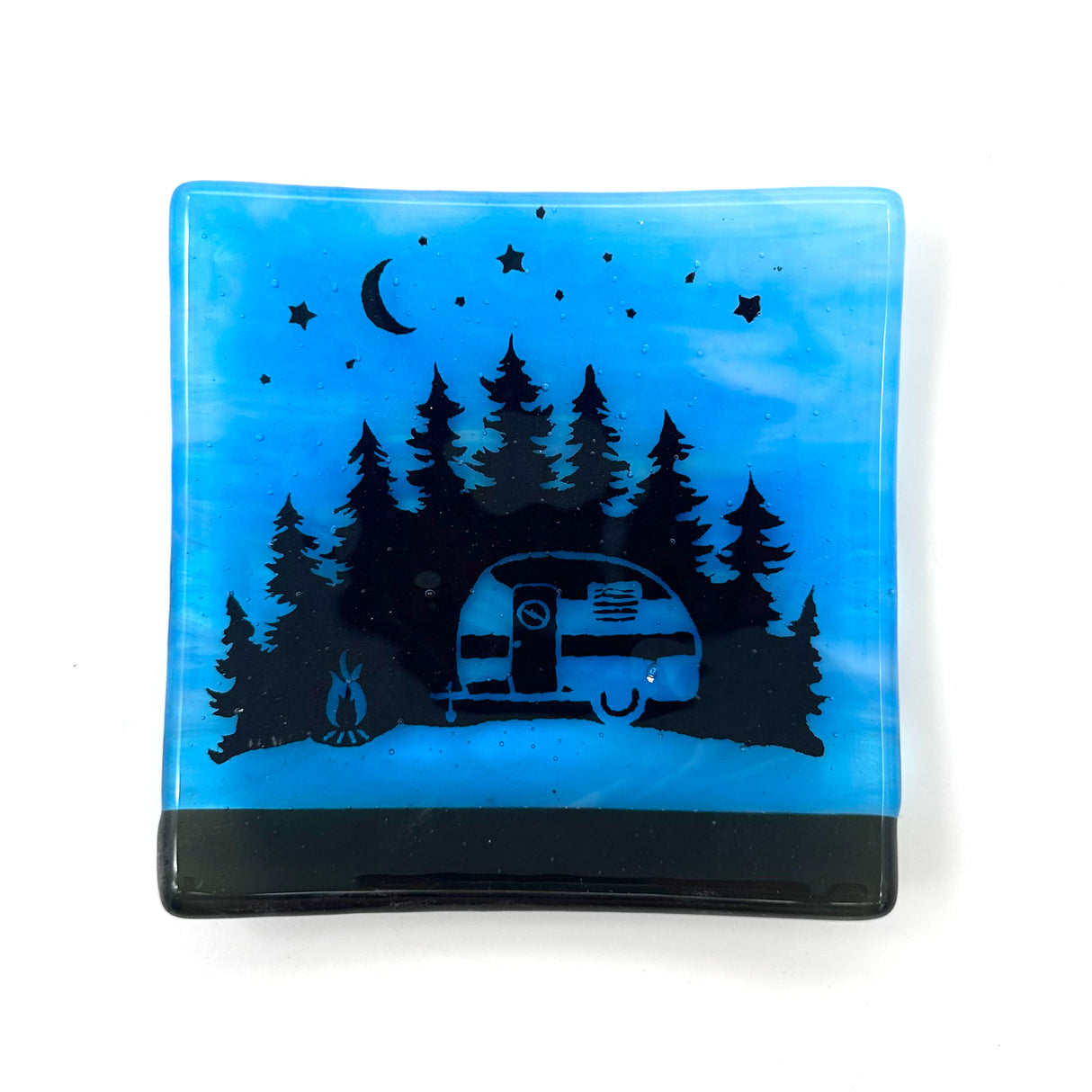 Camping Handmade 4.5" Handmade Fused Glass Catch-all Dish