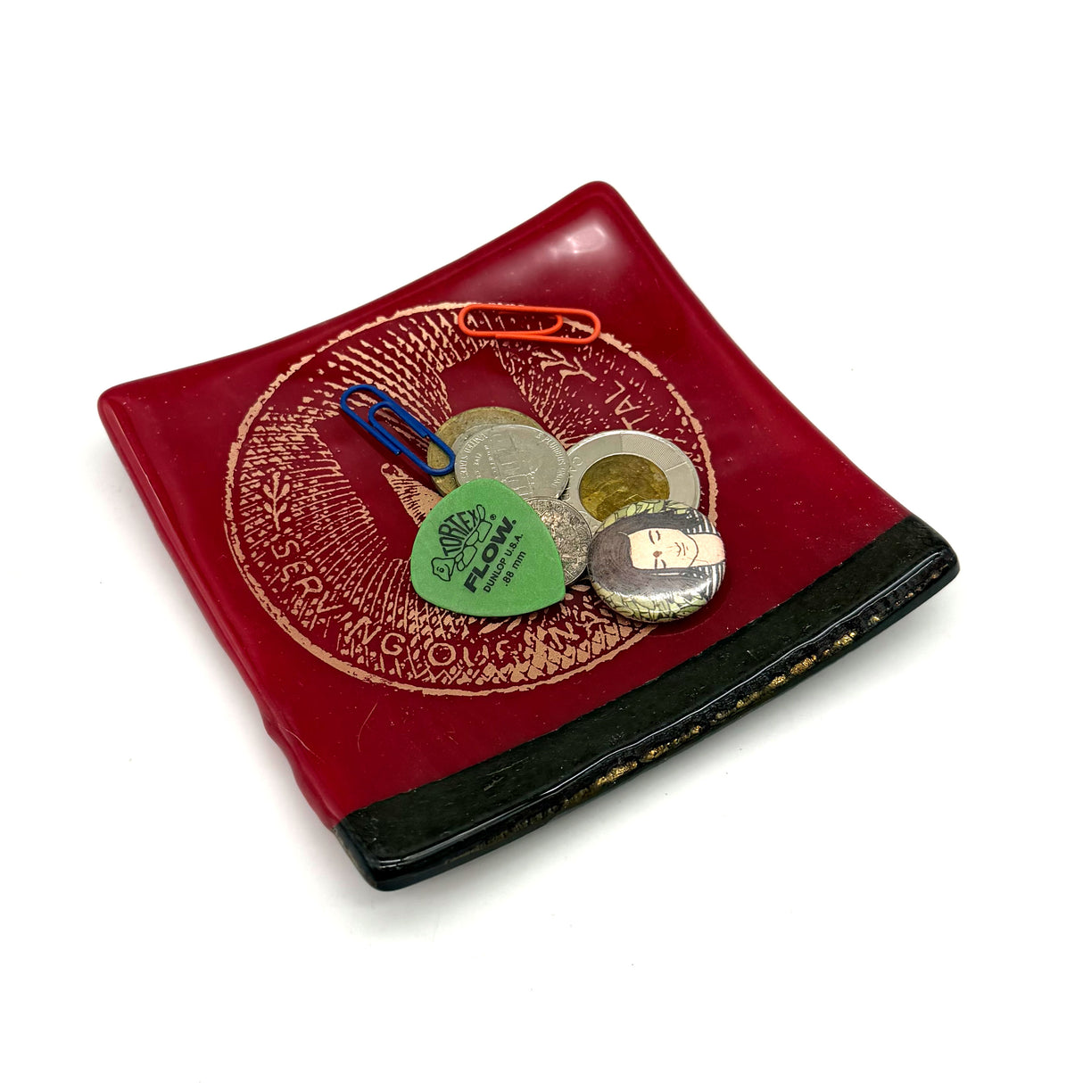 Washington  DC Metro Token 4.5" Fused Glass Catch-all Dish