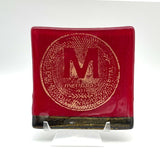 Washington  DC Metro Token 4.5" Fused Glass Catch-all Dish