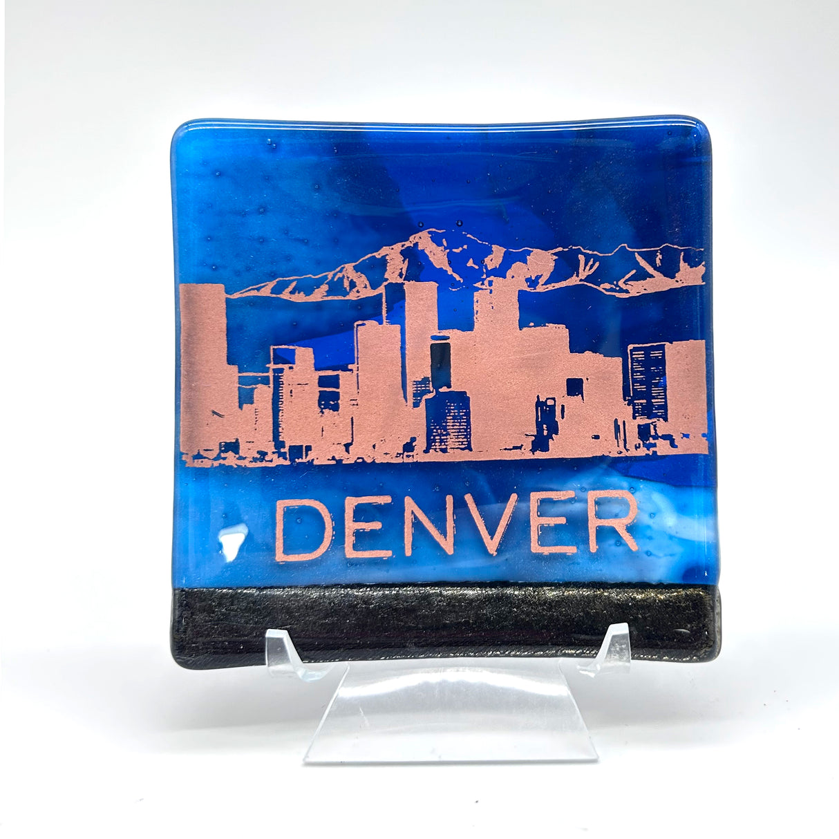Denver Sunset Skyline 4.5" Fused Glass Catch-all Dish