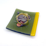 Gingko Leaves 4.5" Handmade Fused Glass Catch-all Dish