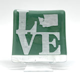 LOVE Washington State Fused Glass Catch-all Dish - made to order