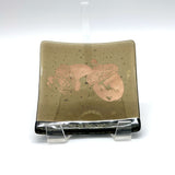 Oak Leaves Acorn 4.5" Handmade Fused Glass Catch-all Dish