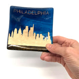 Philadelphia Sunset Skyline 4.5" Fused Glass Catch-all Dish
