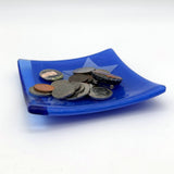 Celestial Shooting Star 4.5" Handmade Fused Glass Catch-all Dish
