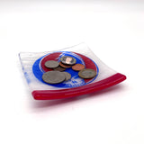 Steal Your Face Grateful Dead Handmade 4.5" Handmade Fused Glass Catch-all Dish