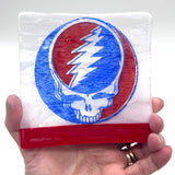 Steal Your Face Grateful Dead Handmade 4.5" Handmade Fused Glass Catch-all Dish
